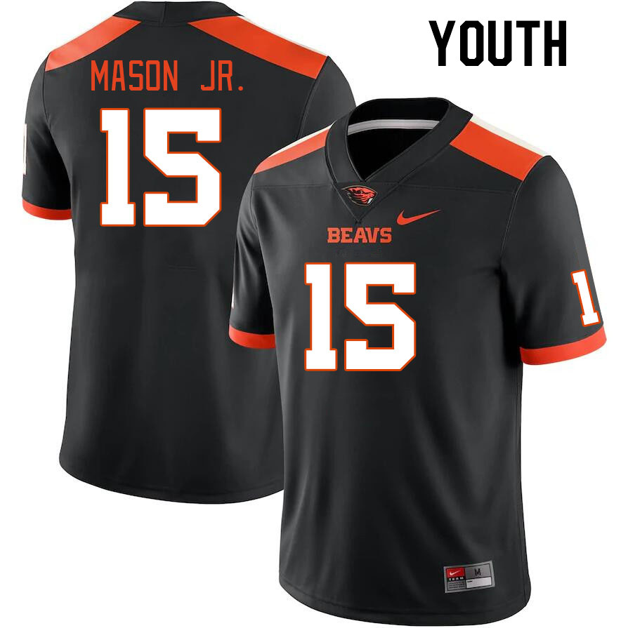 Youth #15 Sam Mason Jr. Oregon State Beavers College Football Jerseys Stitched Sale-Black - Click Image to Close